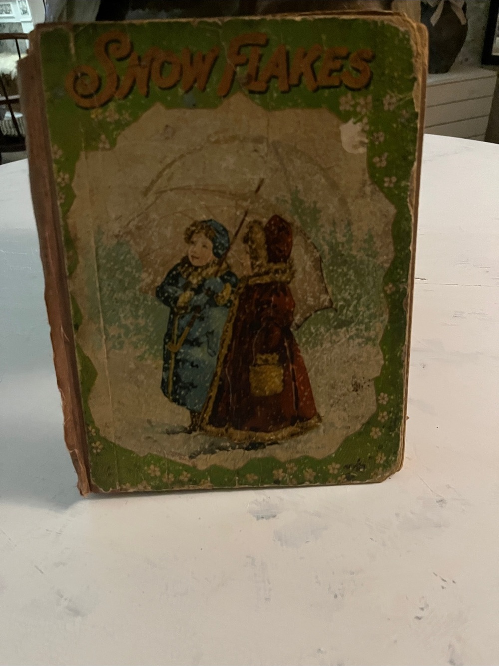 Snow Flakes Vintage Illustration Book - Green Cover